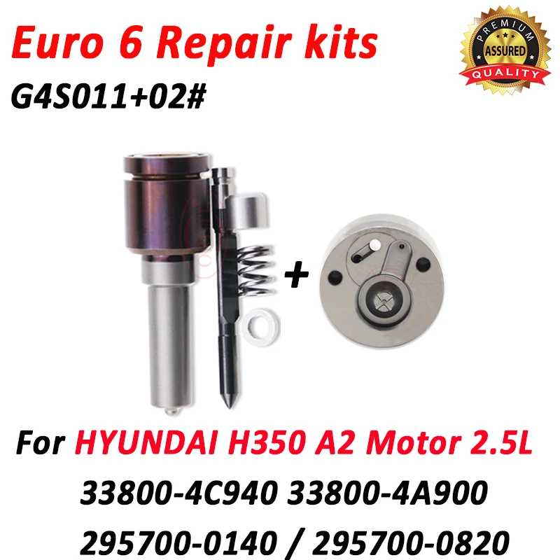 

33800-4C900 Injector Repair Kits 33800-4A900 Nozzle G4S011 Valve 02# For Hyundai H350 A2 Motor 2.5L 295700-0140 295700-0820
