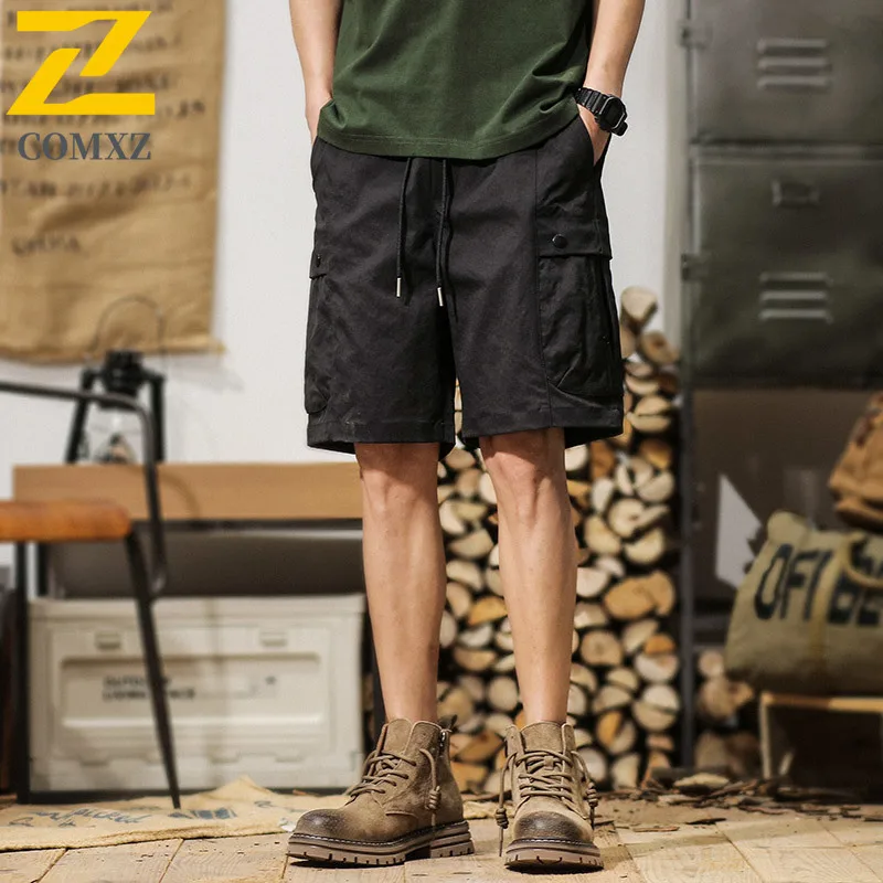 

2023 летние новые мужские шорты, трендовые универсальные свободные американские шорты с несколькими карманами, тонкие уличные повседневные спортивные шорты для пешего туризма