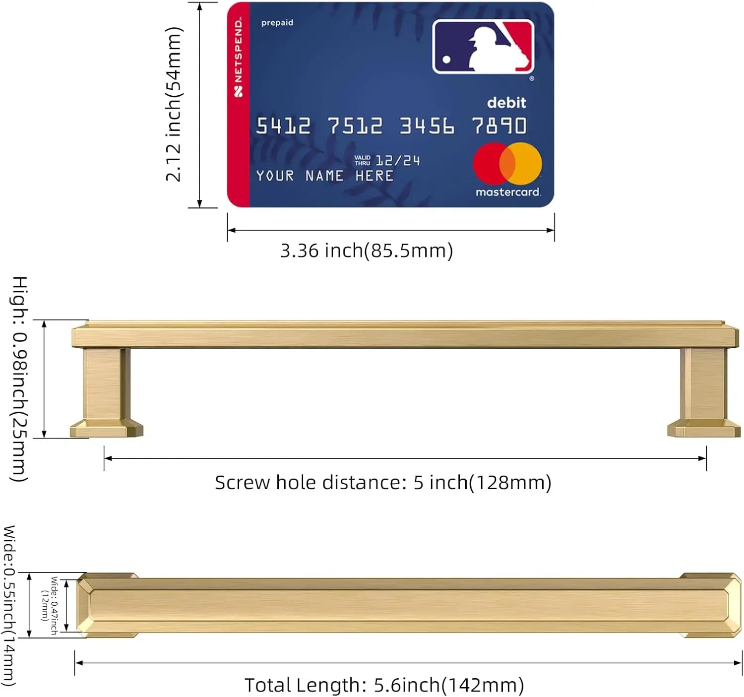 Viladepot 5 peças puxadores de armário champanhe bronze puxadores de armário resistentes puxadores de gaveta de armário