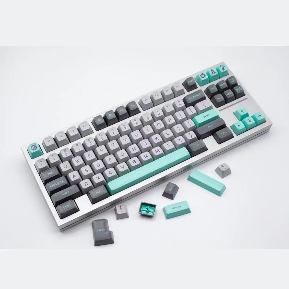 SA Height Two-color Three-dimensional DIY Opaque Mechanical Keyboard Replace Full Sets Keycaps (Cross Shaft）