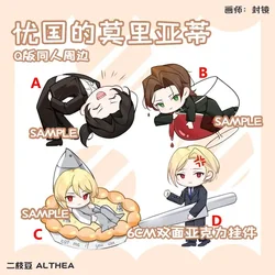 Anime Keychain William James  Albert  Acrylic Keyring strap Figure Hanging Accessories 6cm
