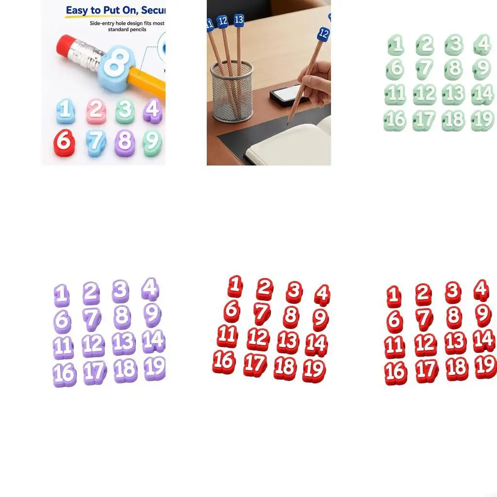 Soft Pencil Point Covers Pencil Caps with 1 to 20 Marking for Study Desk Order F19E