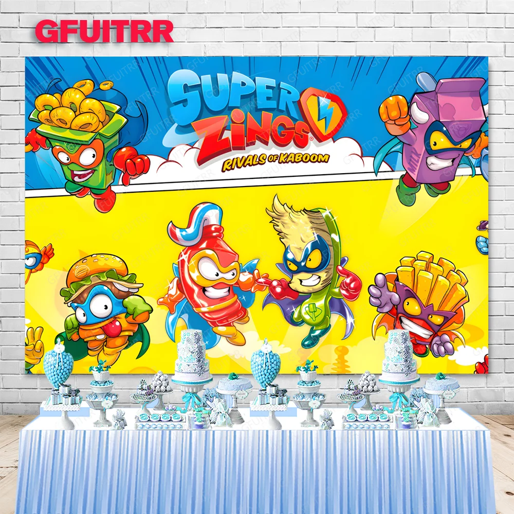 GFUITRR Super Zing Lightning Game Photography Backdrop Blind Gift Box Kids Birthday Photo Background Cartoon Vinyl Photo Props