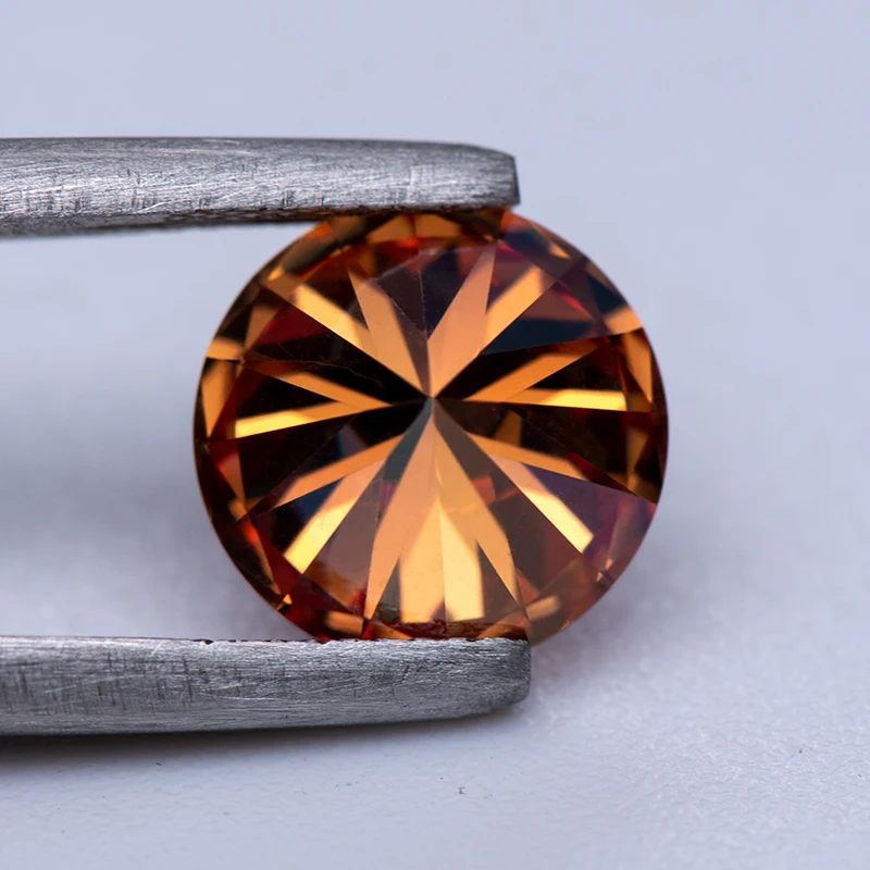 Moissanite Stone Round Cut Watermelon Red Color Pass Diamond Tester DIY Charms Jewelry Making Ring Main Materials Certificate