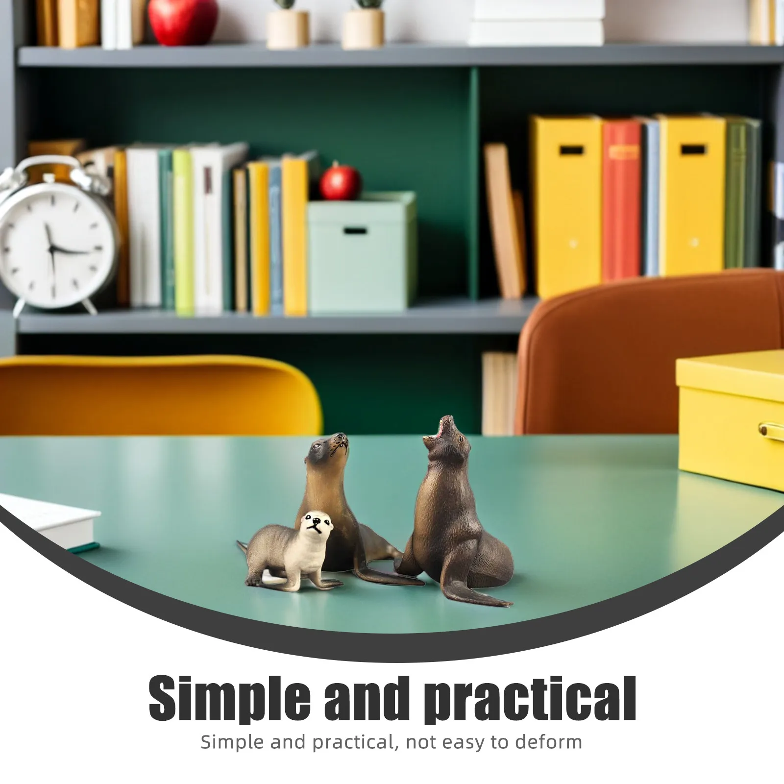 

3Pcs Sea Lion Family High Simulation Animal Decoration Educational Children Gift Imagination Color Cognition Development