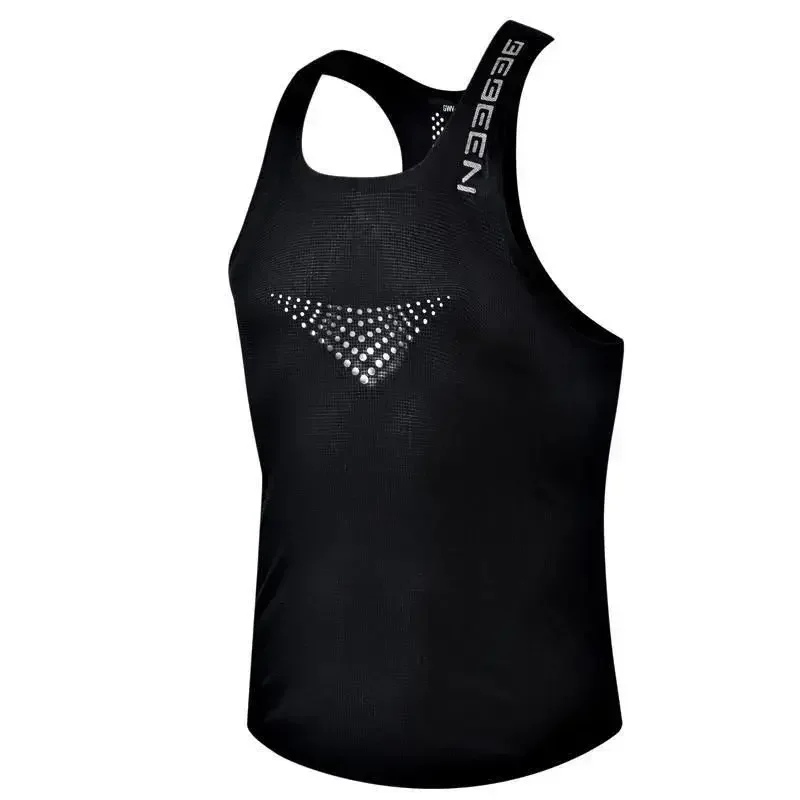 Mens Vest Mesh Breathable Quick Dry Outdoor Sports Sleeveless Top Lightweight Slim Fit Tank Top Men'S Fashion 2025 Summer New