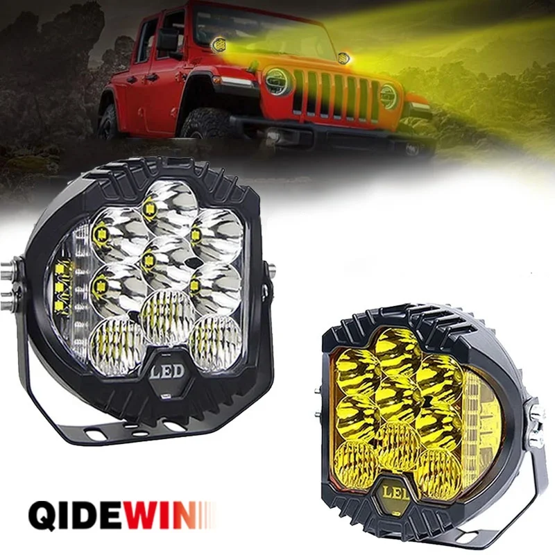 

50W 5-дюймовая светодиодная рабочая световая панель 6000K Белый точечный прожектор Combo Pods Светодиодная панель дальнего света для бездорожья Противотуманная фара SUV ATV UTV