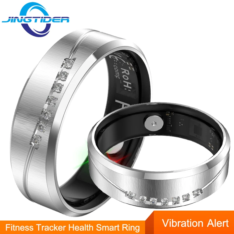 2026 HR05 Fitness Tracker Smart Ring Vibration Alert Call Reminder Men Women IP68 Waterproof Stainless Steel Sport Finger Rings