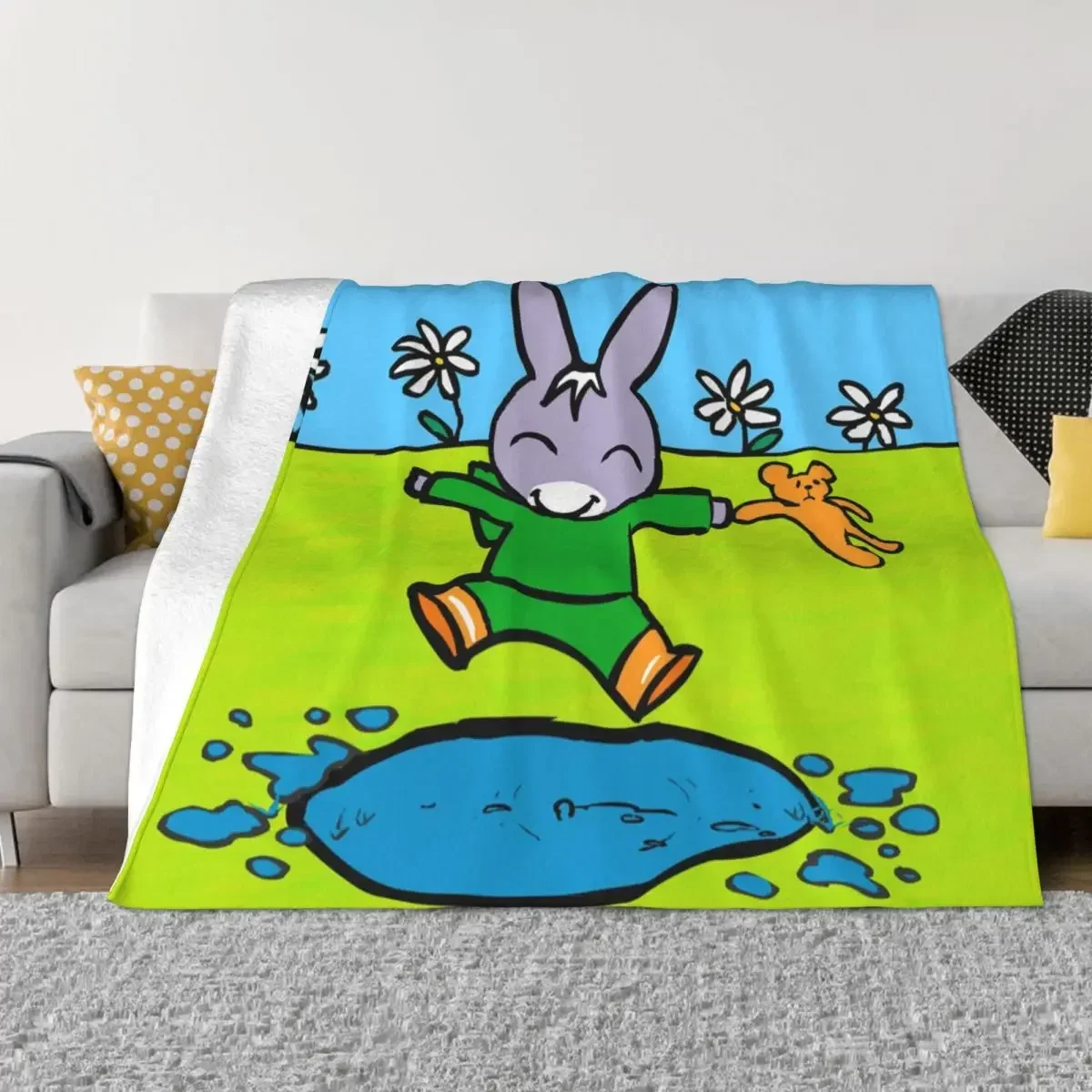 Happy Trotro Fleece Blanket Cute Cartoon Novelty Throw Blankets for Home 200x150cm