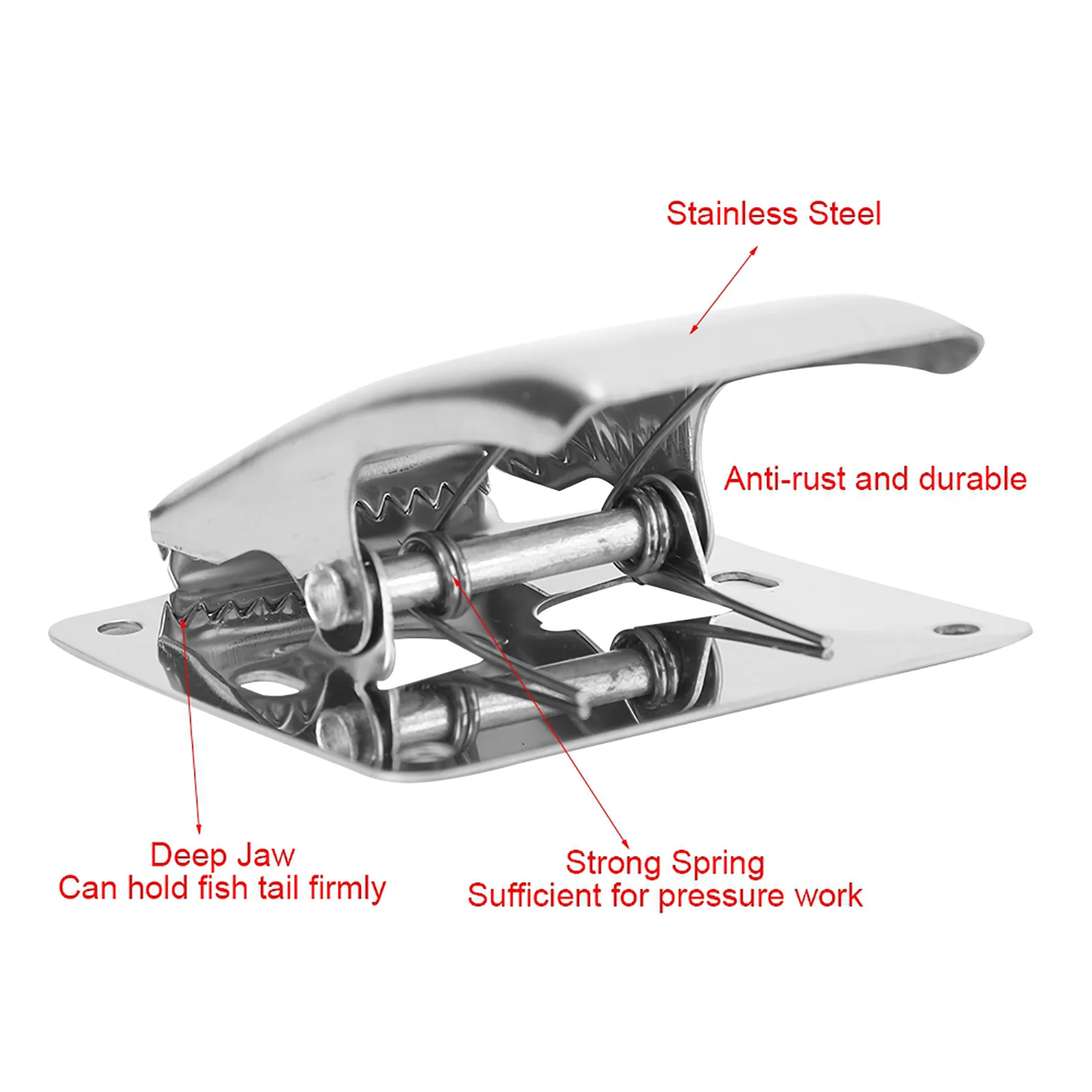 أداة تنظيف الأسماك الفك ذيل السمكة كليب الفولاذ المقاوم للصدأ الأسماك فيليه المشبك الذيل كليب مع تصاعد مسامير للتنظيف المجلس #5