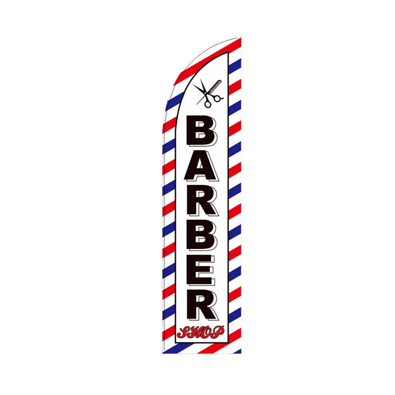 Barber Shop Feather Flag Single-Side Barber Shop Feather Flag Banner Black Sleeve Decorative Flags Big Size