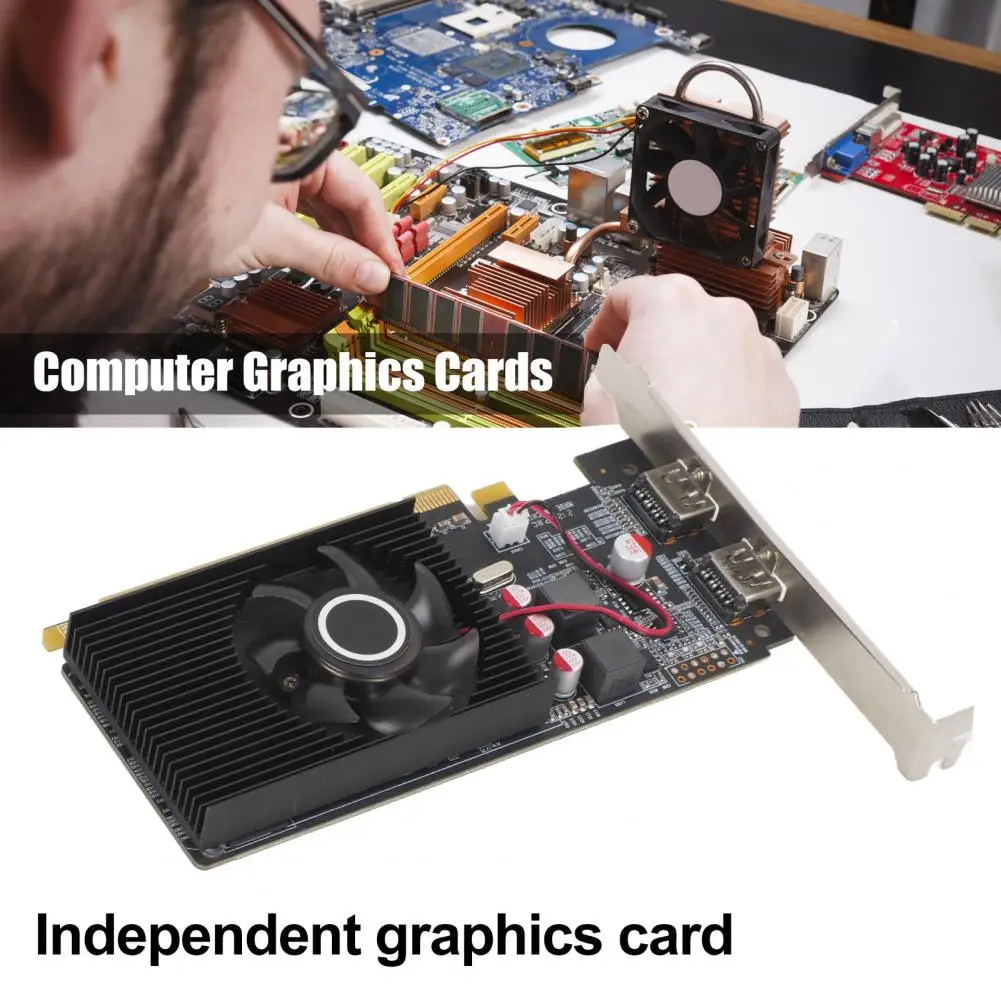 بطاقة رسومات لشاشات متعددة HD6570 2GB بطاقة رسومات مع واجهة 64 بت PEC-E DDR3 DVI VGA لمصممي الألعاب