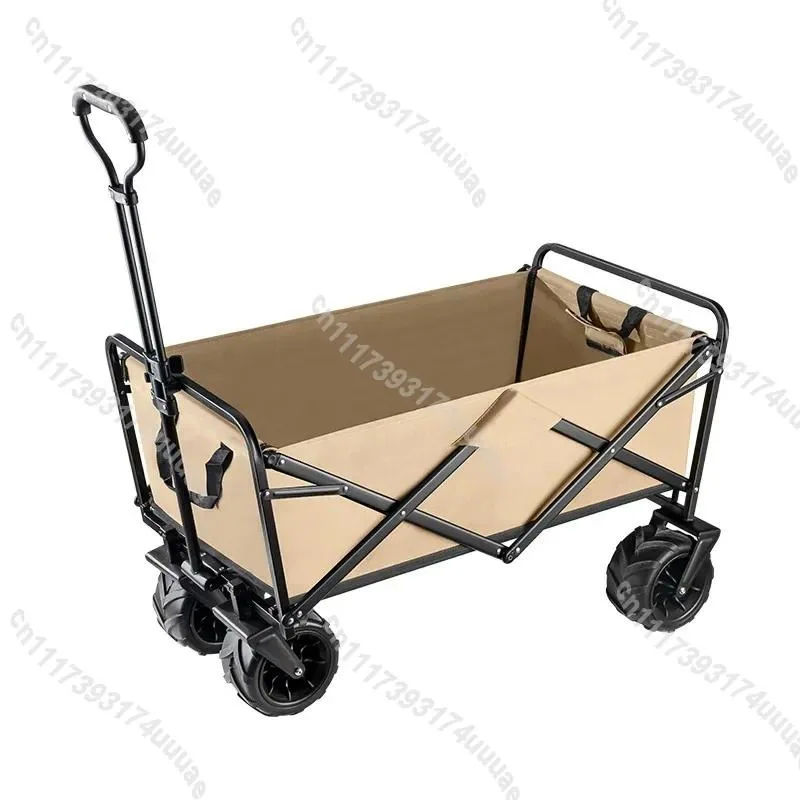 Foldable Outdoor Camping Wagon Cart Portable Collapsible Trolley for Picnic Beach Garden Heavy Duty Utility Hand Truck