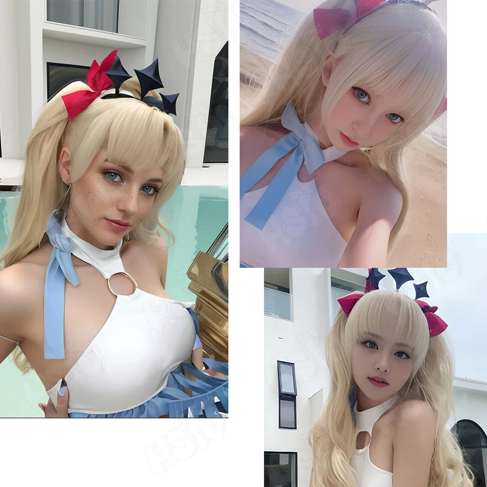 Space Ereshkigal Cosplay Wig HSIU 80CM Beige Long Hair Synthetic Wig+Wig cap Game FGO Fate Grand Order cosplay Wig