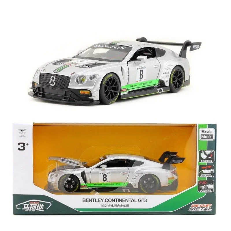 1:32 Bentley Continental GT3 Alloy Model Car Toy Diecasts Casting Sound and Light Car Toys For Children Vehicle A113