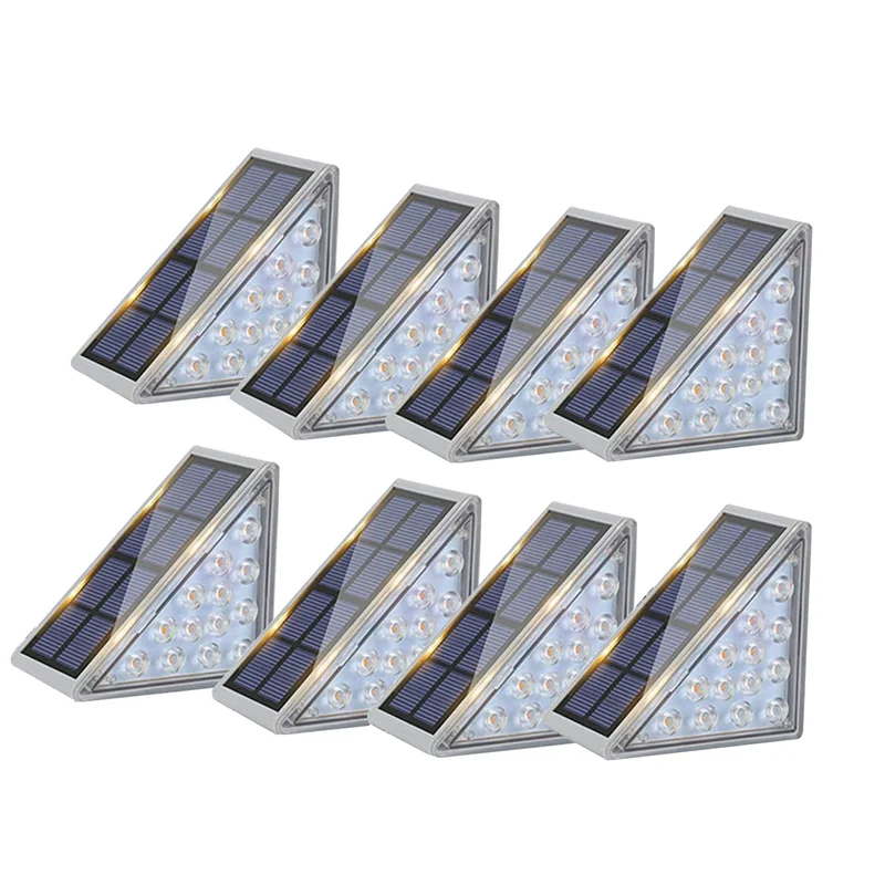 

8 Pack Outdoor Stair Lights,Solar Step Lights Waterproof LED Step Lights for Garden Backyard Stair,Staircase(Warm)