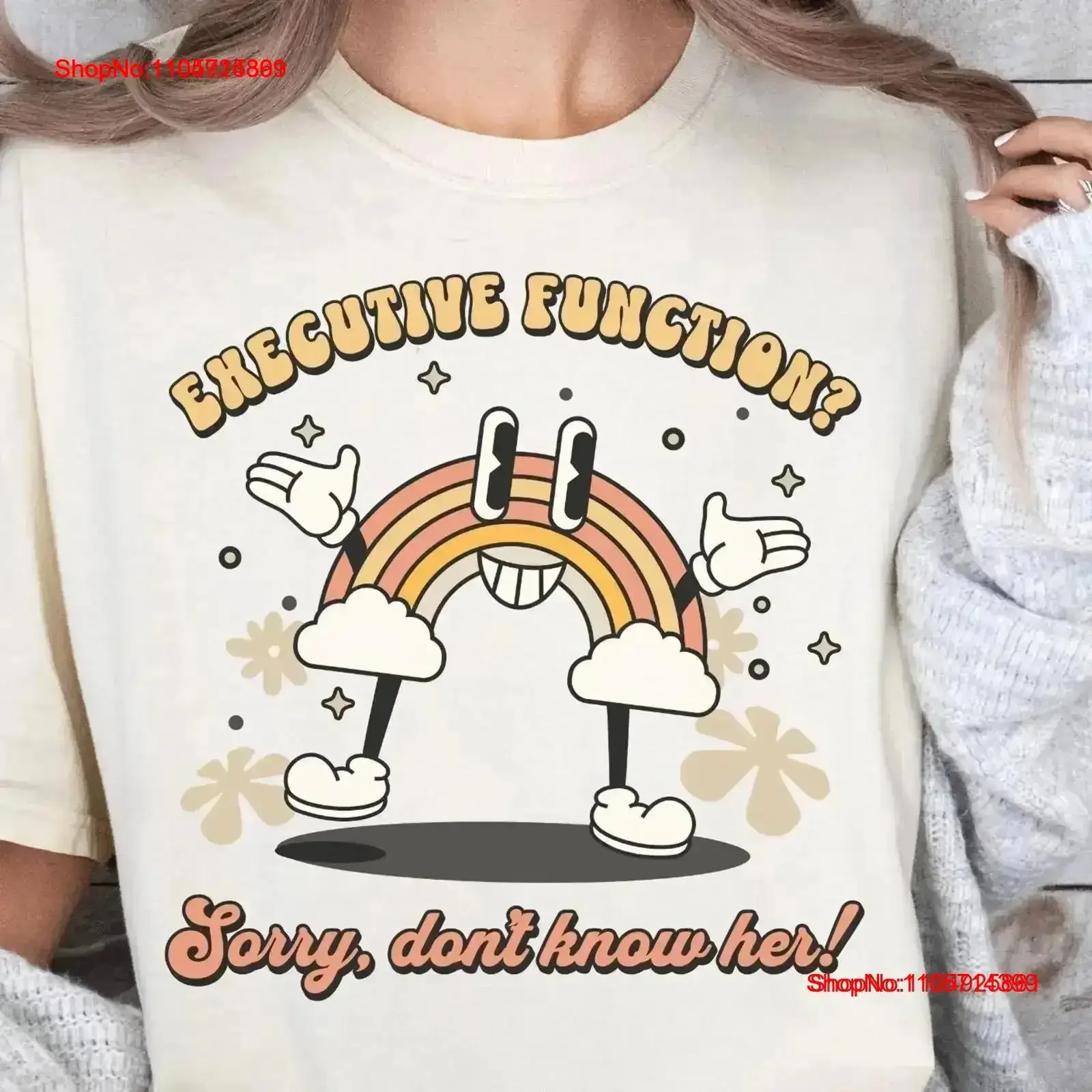 Executive Dysfunction Rainbow Adult ADHD T Shirt Funny ADD for Neurodivergent Late Diagnosis Adults vintage Washed homme