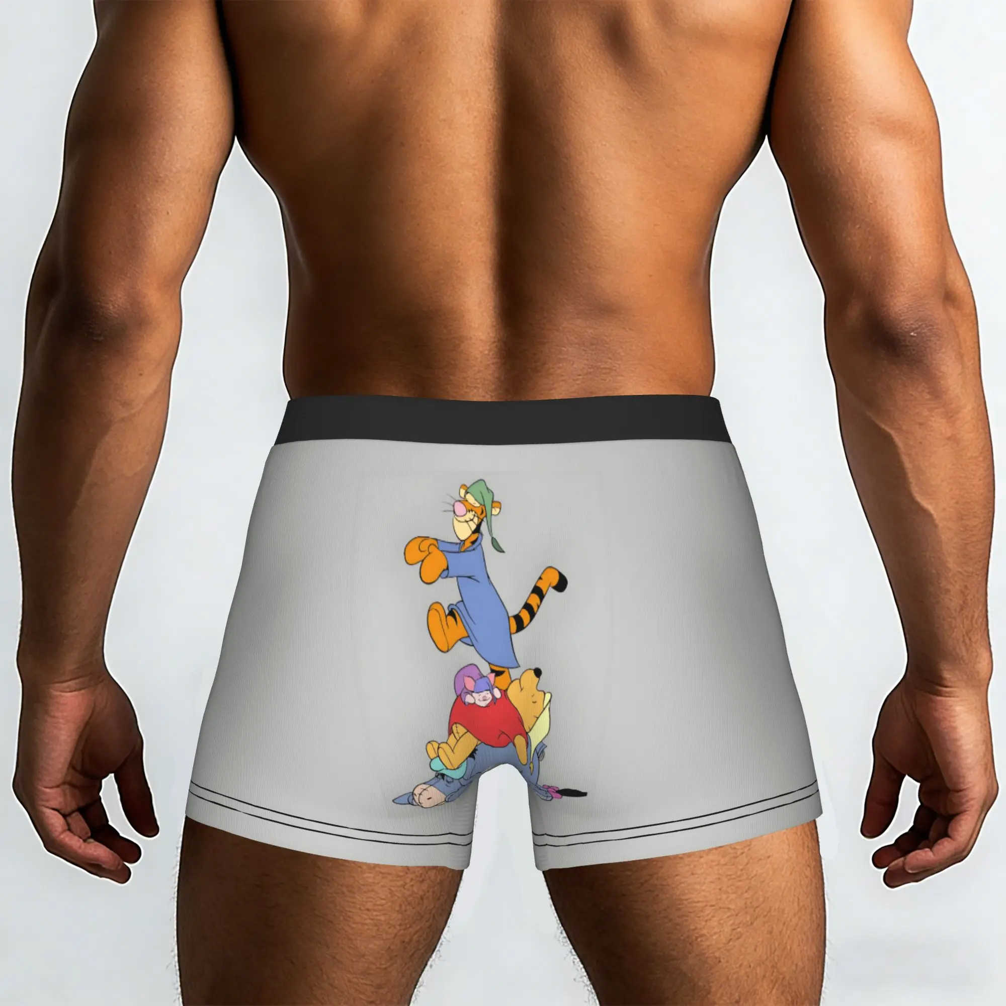 Customized My Friends Cartoon T-Tigger Pooh Underwear Male Print Cartoon Boxer Shorts Panties Briefs Breathable Underpants