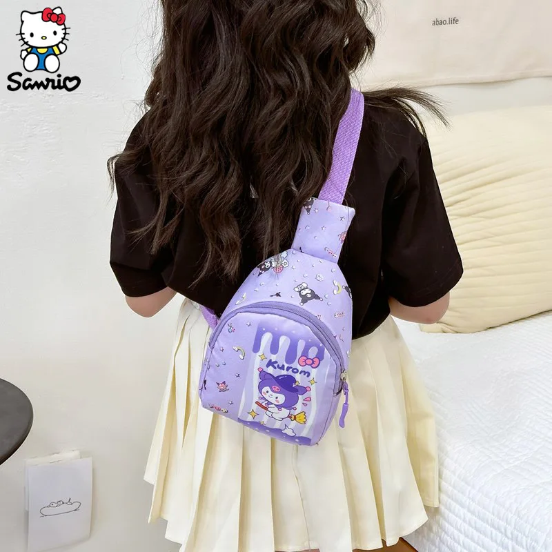 Cinnamoroll Coin Purse Sanrio Kuromi Chest Bag Hello Kitty Crossbody Shoulder Bag Waist Storage Pouch My Melody Kids Toys Gifts