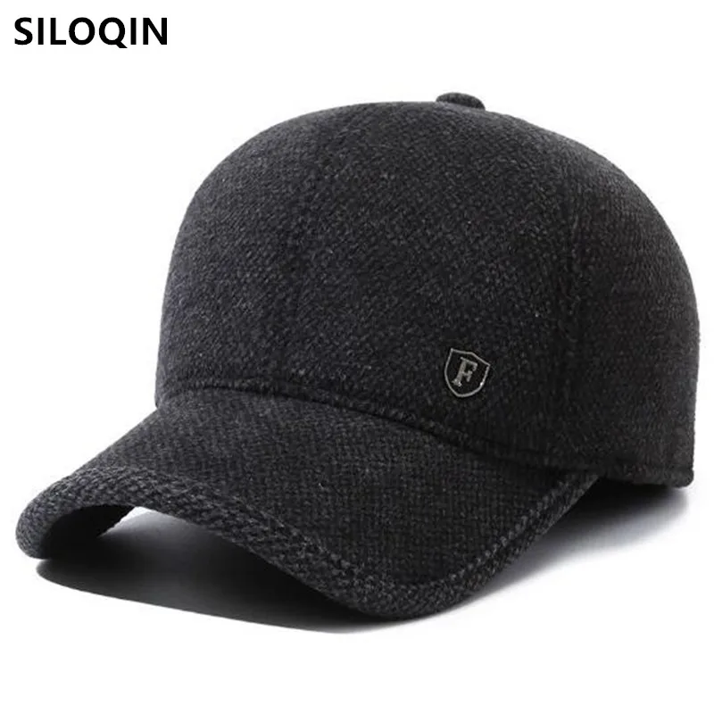 

New Winter Men's Cap Warm Baseball Cap Plush Thickened Coldproof Earmuffs Hats Riding Sports Cap Golf Hat Dad's Hat Snapback Cap