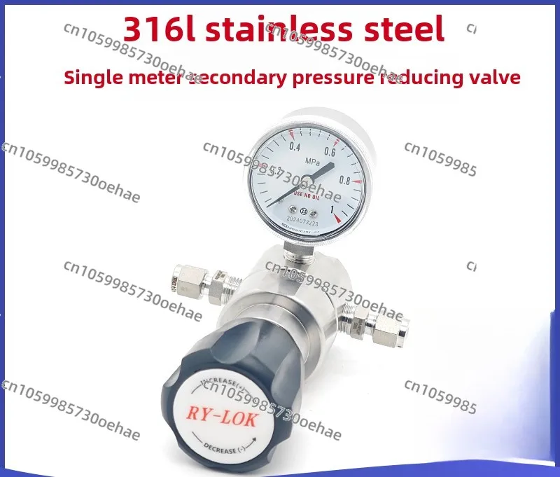 316L Stainless Steel Secondary Pressure Reducing Valve Sleeve 1/4 Single Table Laboratory Pipeline Pressure Regulating Valve