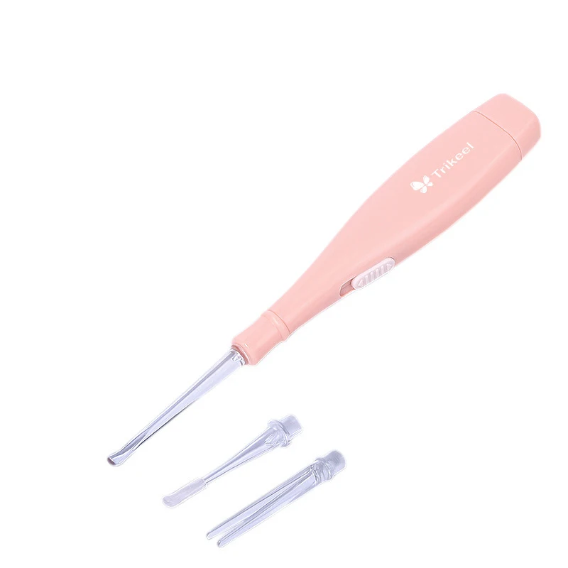 Three Heads Earwax Baby Removal Light Cleaner Pick Tool Flashlight Earpick Ear Cleaning Tool Silicone Head Ear Spoon