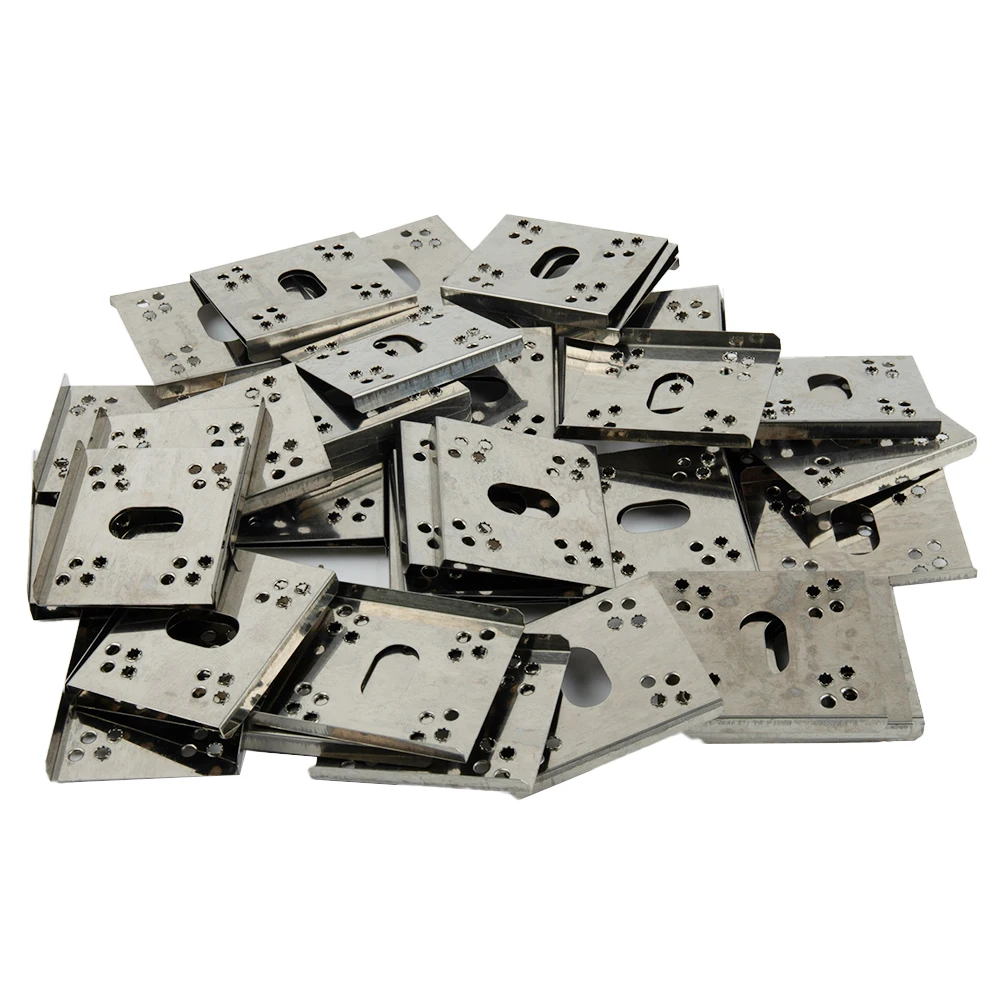 50Pcs Photovoltaic Grounding Plates C-Shaped Steel Photovoltaic Conductive Sheet For Solar Photovoltaic Systems