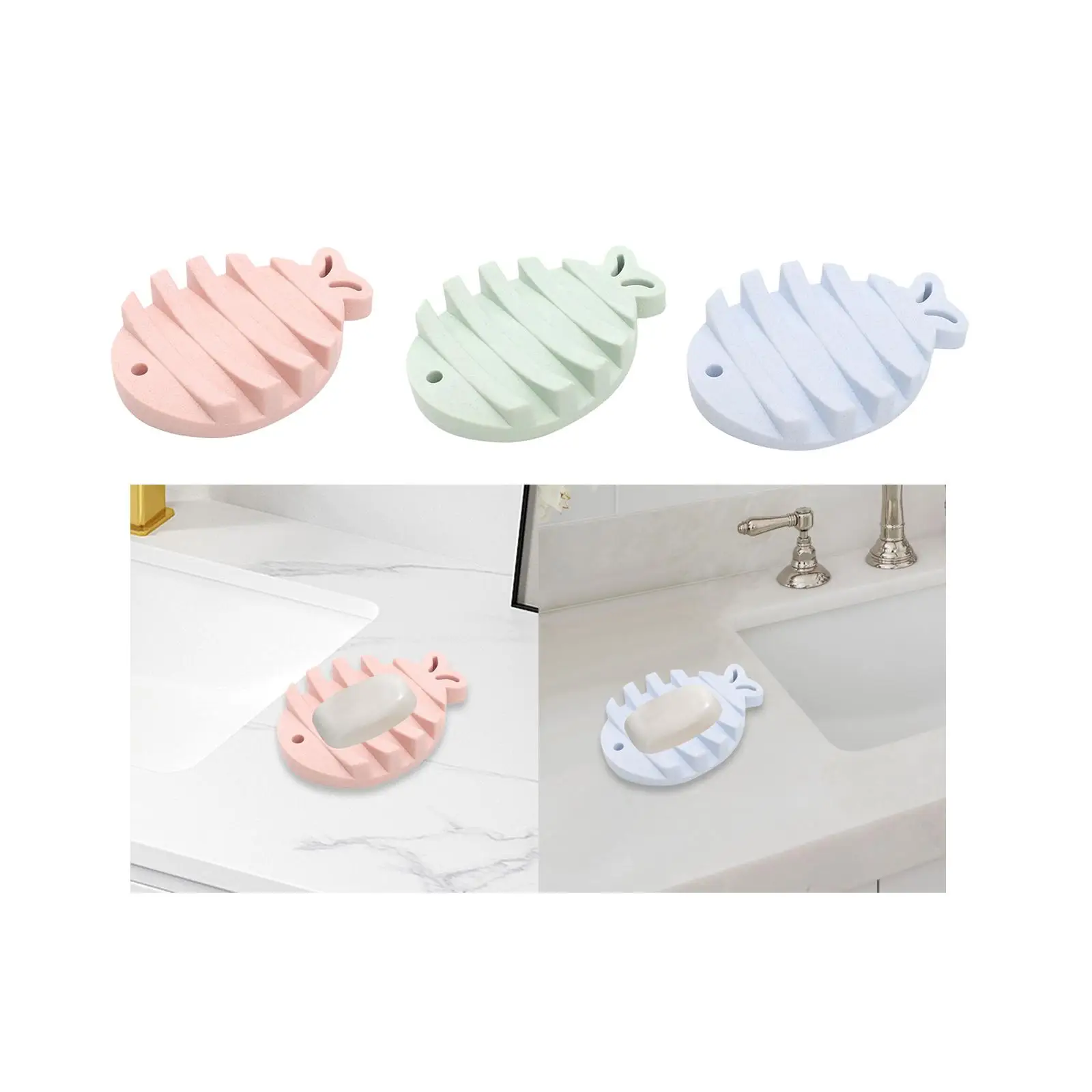 

Soap Dish Holder Self Draining Portable Creative Soap Holder Soap Rack Cartoon Soap Box for Bathroom Kitchen Countertop Home