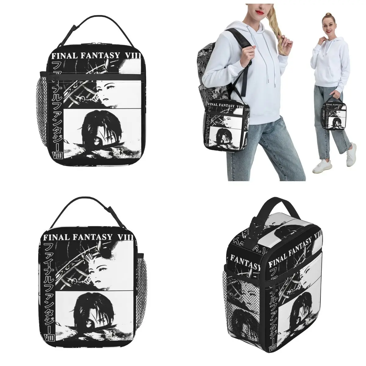 Final Fantasy VIII Essential Trendy Game Insulated Lunch Bag For Work Storage Food Boxes Portable Cooler Thermal Lunch Boxes