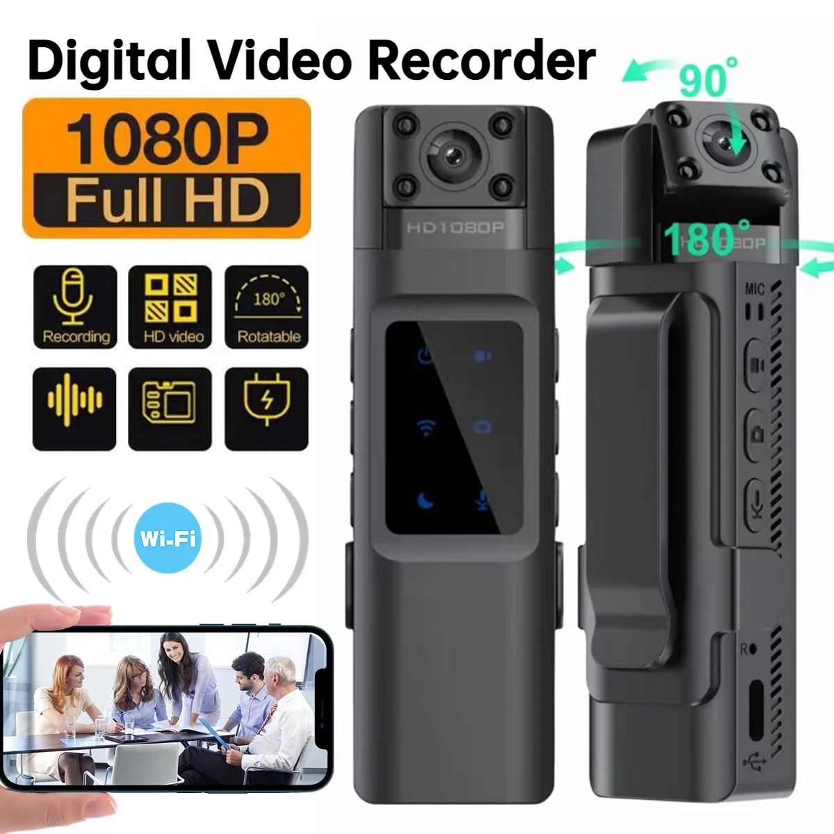 Portable Small Digital Video Recorder Full HD 1080P Mini Wifi Camera Police BodyCam Automatic Night Vision Miniature Camcorder