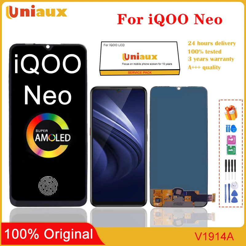 

6,38 ''AMOLED для мобильного телефона VIVO iQOO Neo, ЖК-экран в сборе, сенсорный экран, замена ЖК-панели