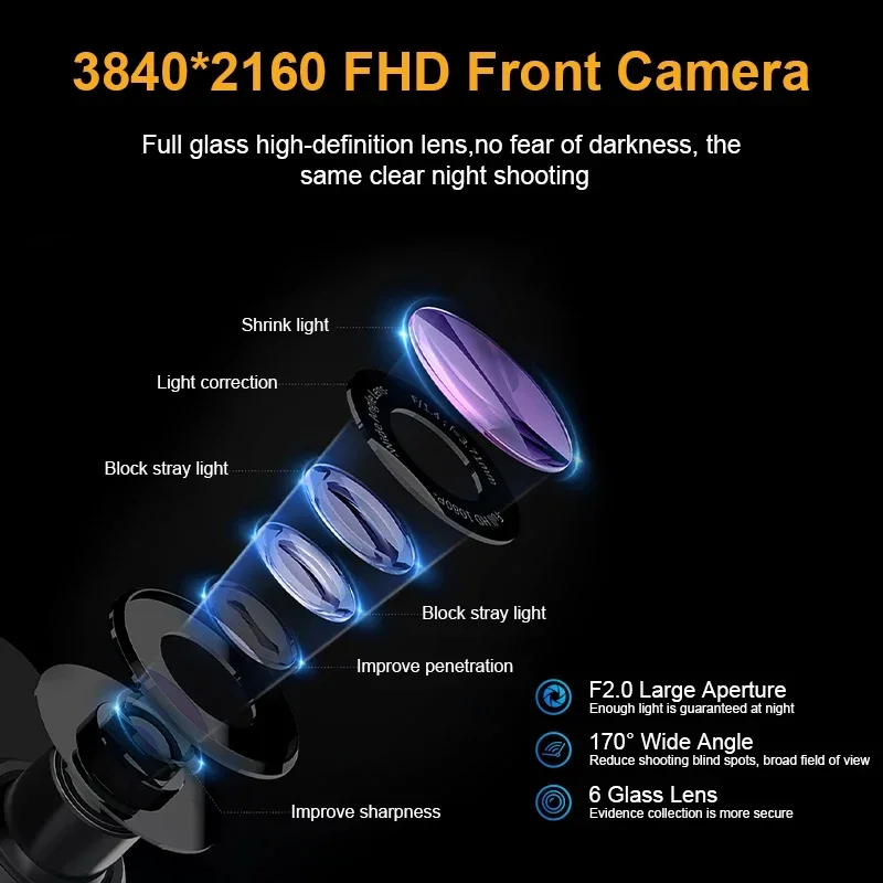 

New 10 Inch Touch Screen Car Mirror Camera 4k Wifi Gps Dash Cam Doble Camara Mirror Car Dvr Dual Lens Front and Rear 4k Dashcam