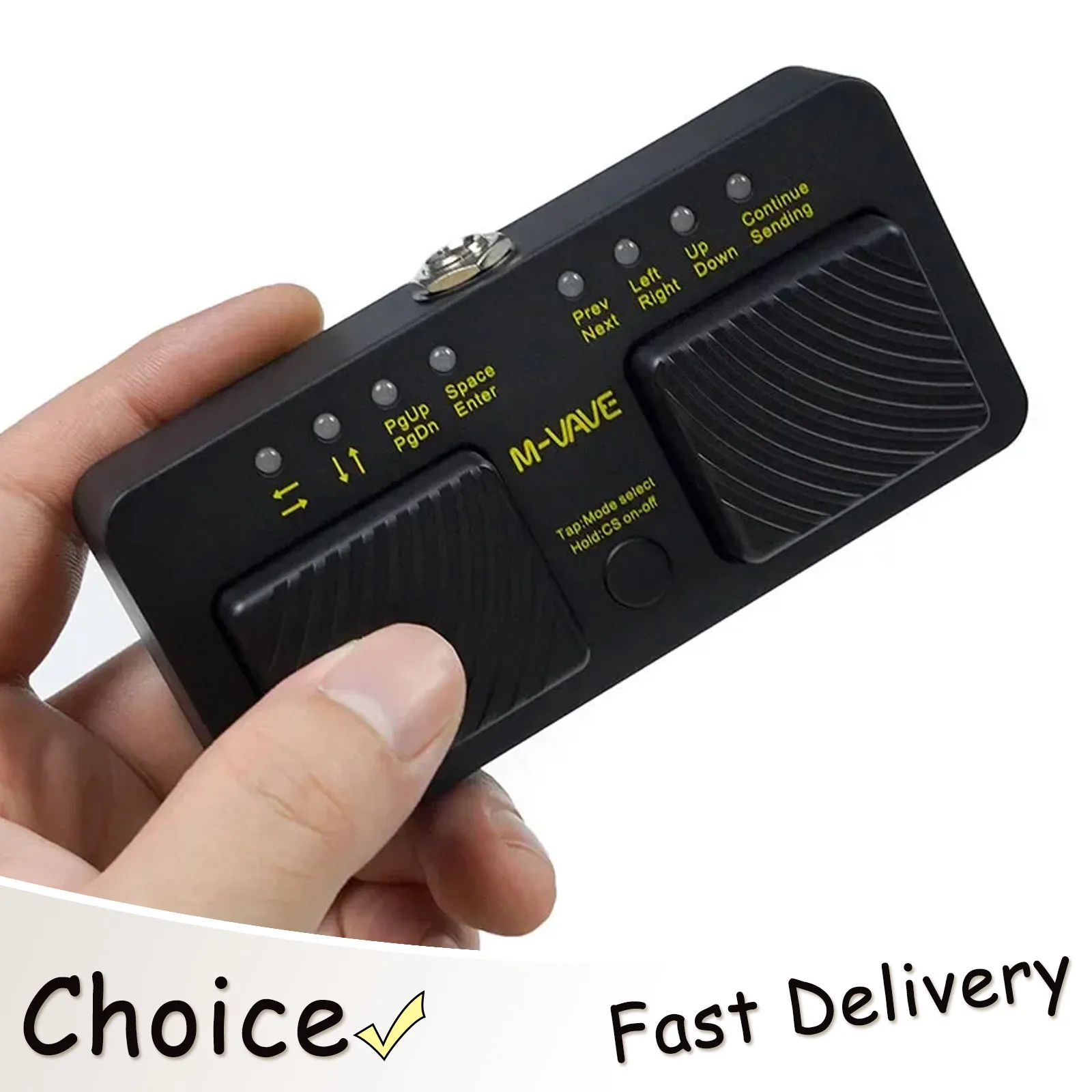 

Беспроводная педаль-переключатель страниц M-VAVE для электрогитары, бесшумная, USB-перезаряжаемая, для iPhone и Android