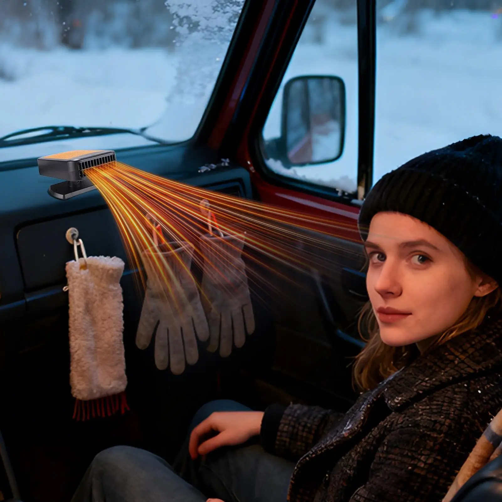 

Portable Car Heater 12V Heater For Car Interior Window Heating Defogger For Truck Van SUV Sedan Camping Office Indoor Outdoor