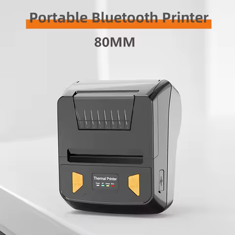 Bluetooth 3" 80mm Mini Thermal Printer Wireless Portable Receipt Printer Support PC Android iOS Business Home Store