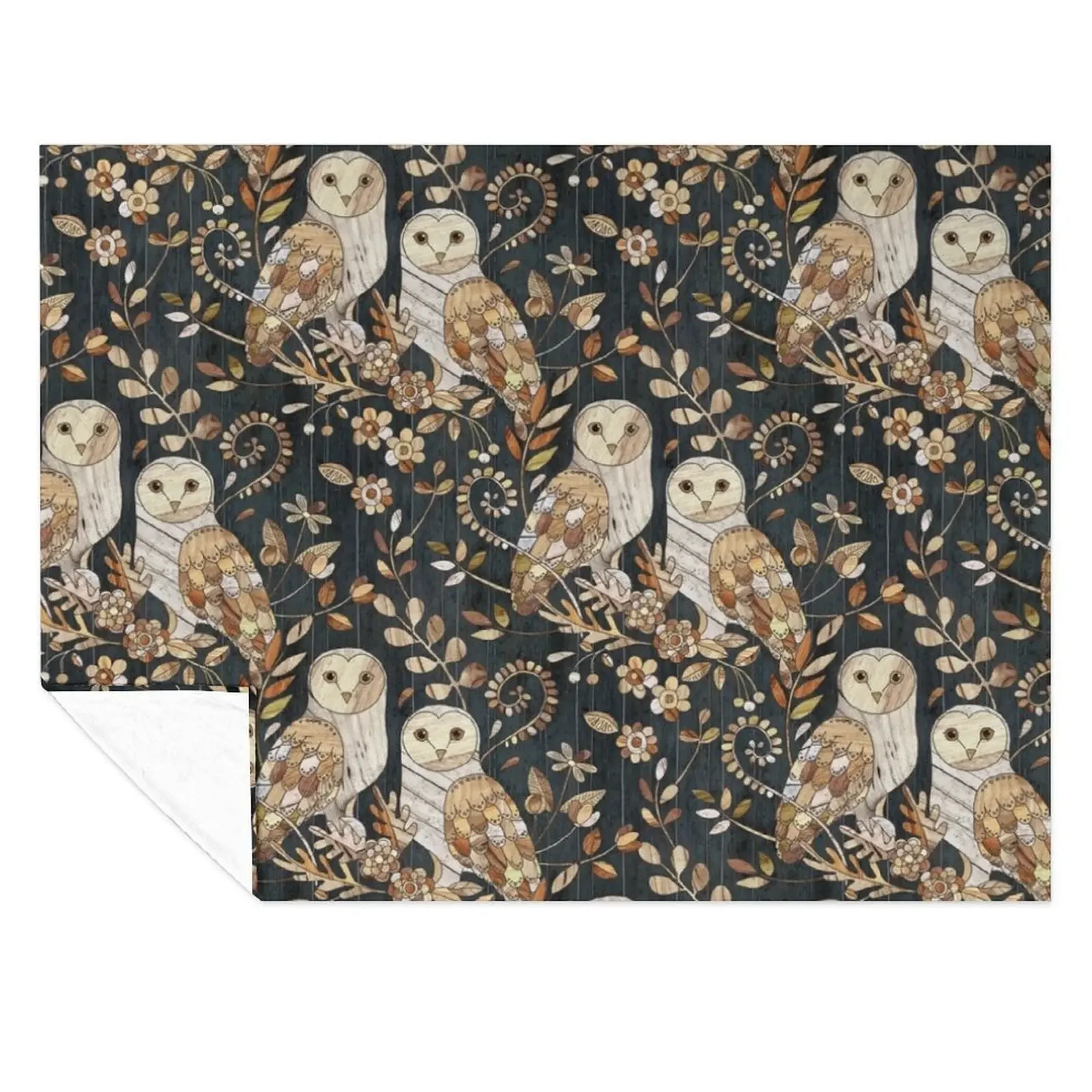 

Wooden Wonderland Barn Owl Collage Throw Blanket bed plaid manga Baby Fashion Sofas Blankets