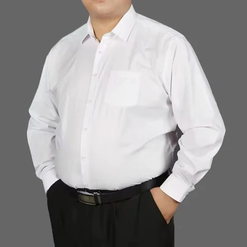 Imagen 2 del producto Camisas sociales de talla grande 11XL 10XL 9XL para hombre, camisas de vestir blancas y negras formales de oficina clásicas de negocios de manga larga, ropa para hombre