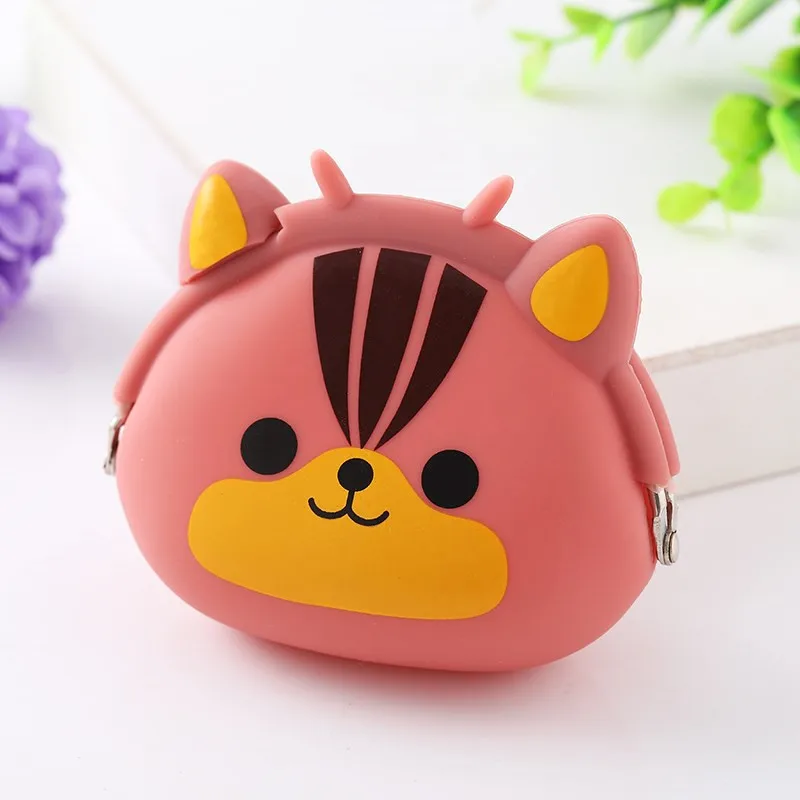 Cute Animal Mini Wallet Portable Buckle Coin Wallet Cartoon Silicone Hand Wallet Gril Bag Accessories Creative Key Storage Bag