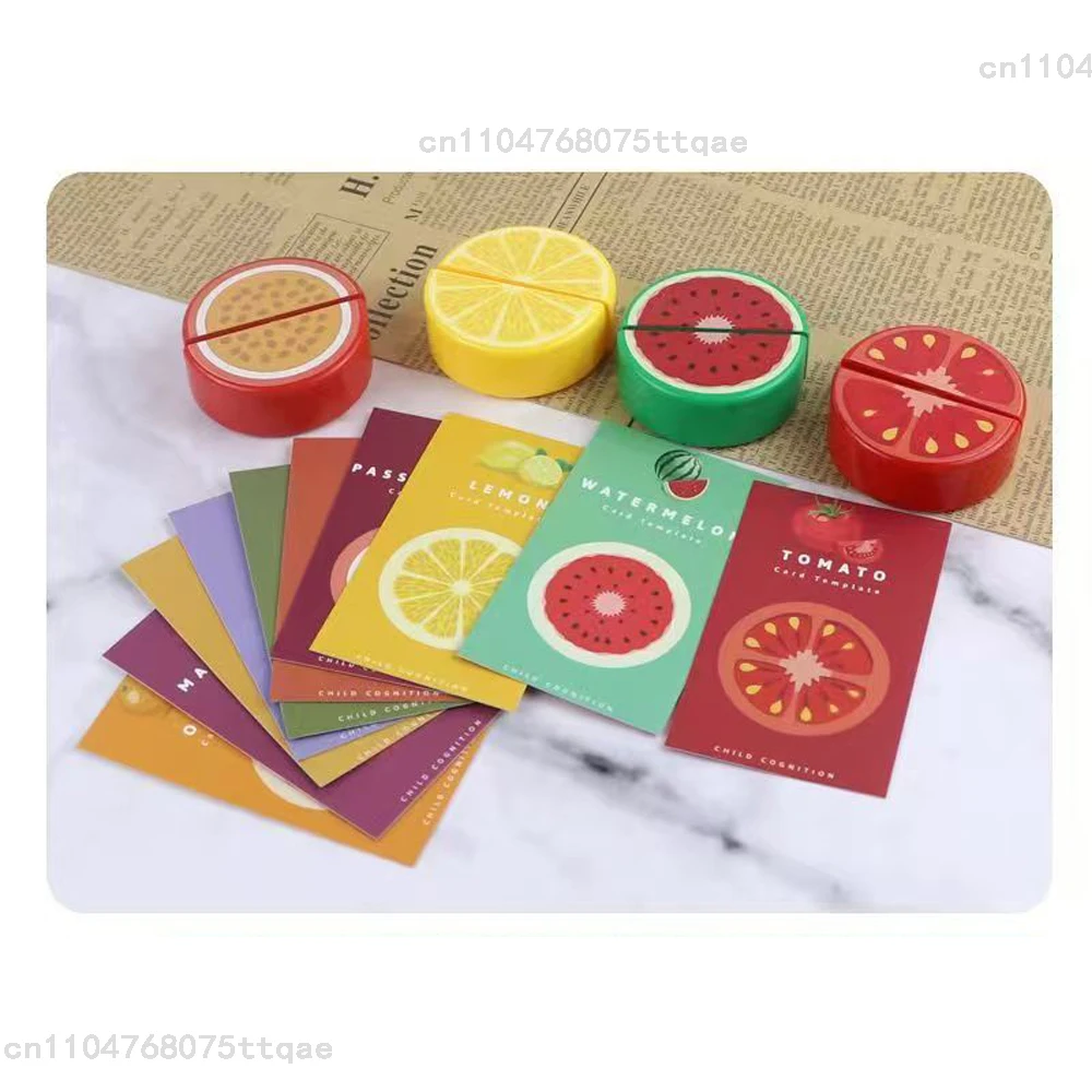 مجموعة تعليمية لقطع الفواكه والخضروات الممتعة مكونة من 23 قطعة لعبة المطبخ التظاهرية مع سلة سكاكين اللوحة هدايا عيد الميلاد للأطفال