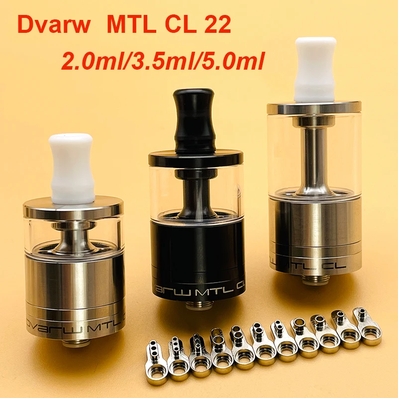 

DSX Dvarw MTL CL RTA 22 мм 316ss обслуживаемый атомайзер с одной катушкой с 11 воздушными вставками 2/3.5/5 мл атомайзер для вейпа