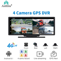 10 Inch Car DVR ADAS 4G dash cam for Car Mirror 4 camera Video Recorder 360° Panoramic GPS Bluetooth Parking Sensor Box Android