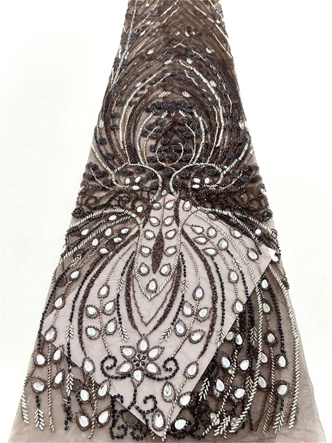 最新最高品質の人気高級エレガントなアフリカチュールスパンコールレース刺繍ビーズ生地、ウェディングドレス、イブニングドレス用-SHIT