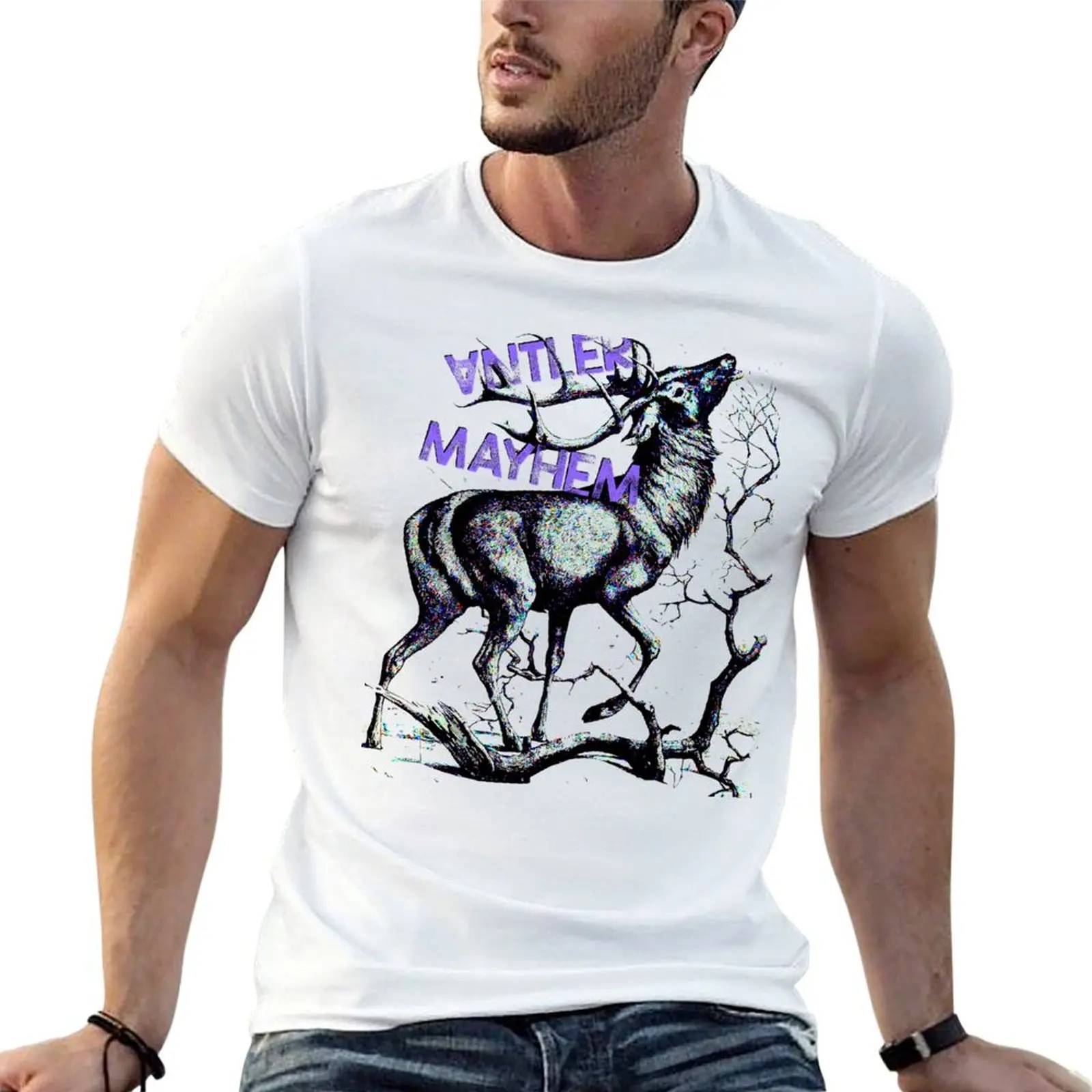 

Antler Mayhem Deer T-Shirt man t shirts cotton t shirt custom print T-Shirt