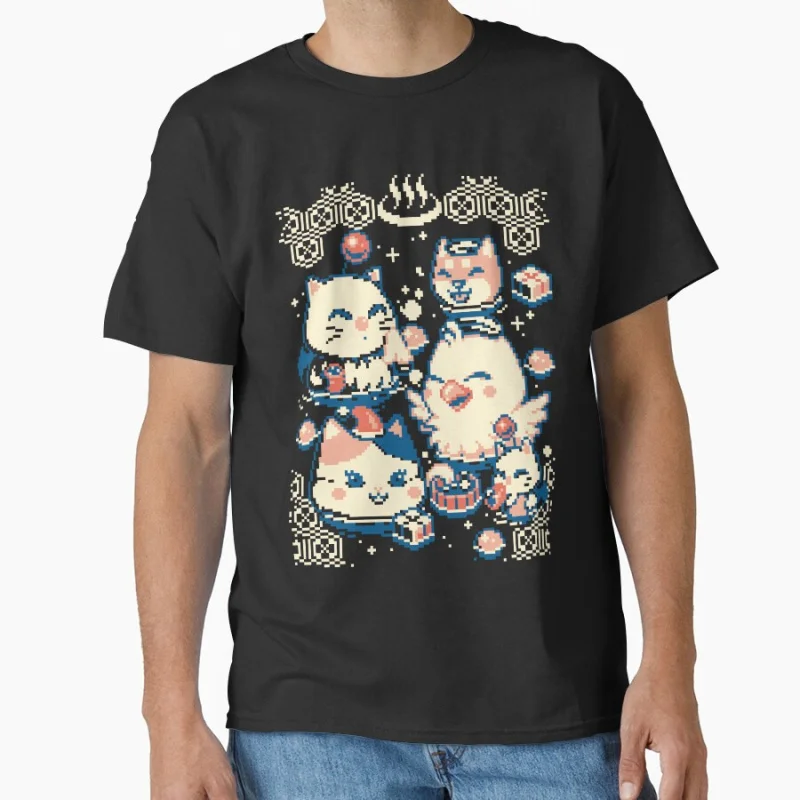 

Winter Onsen Final fantasy cloud strife jrpg video game T Shirt for men 100% cotton large size Adult tops S-6XL