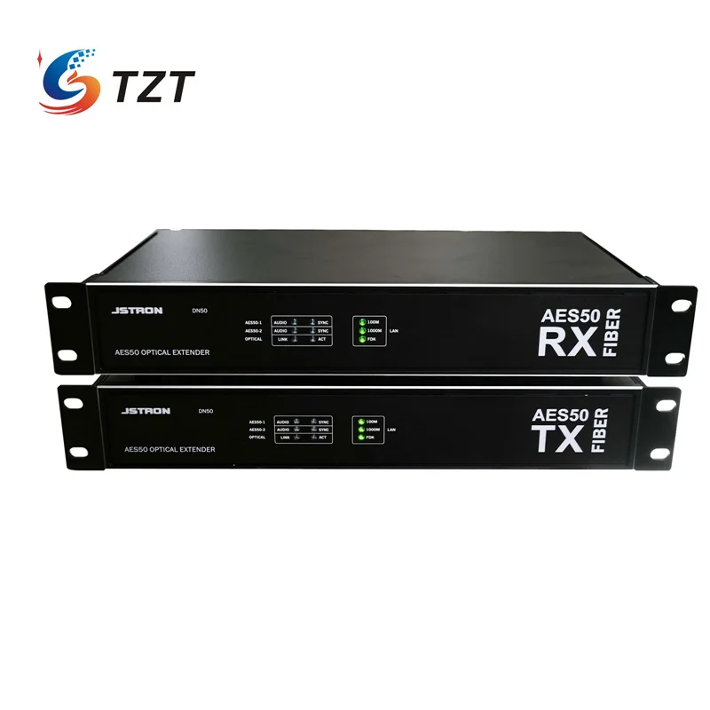 TZT DN50 2-Channel AES50 Optical Fiber Extender + Gigabit Transceiver 2-IN-1 Tuning Light Transmission Device