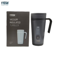 Tyeso Stainless Steel Insulated Office Mug with Tea Separation Professional Business Water Bottle Handle Perfect for Tea Coffee