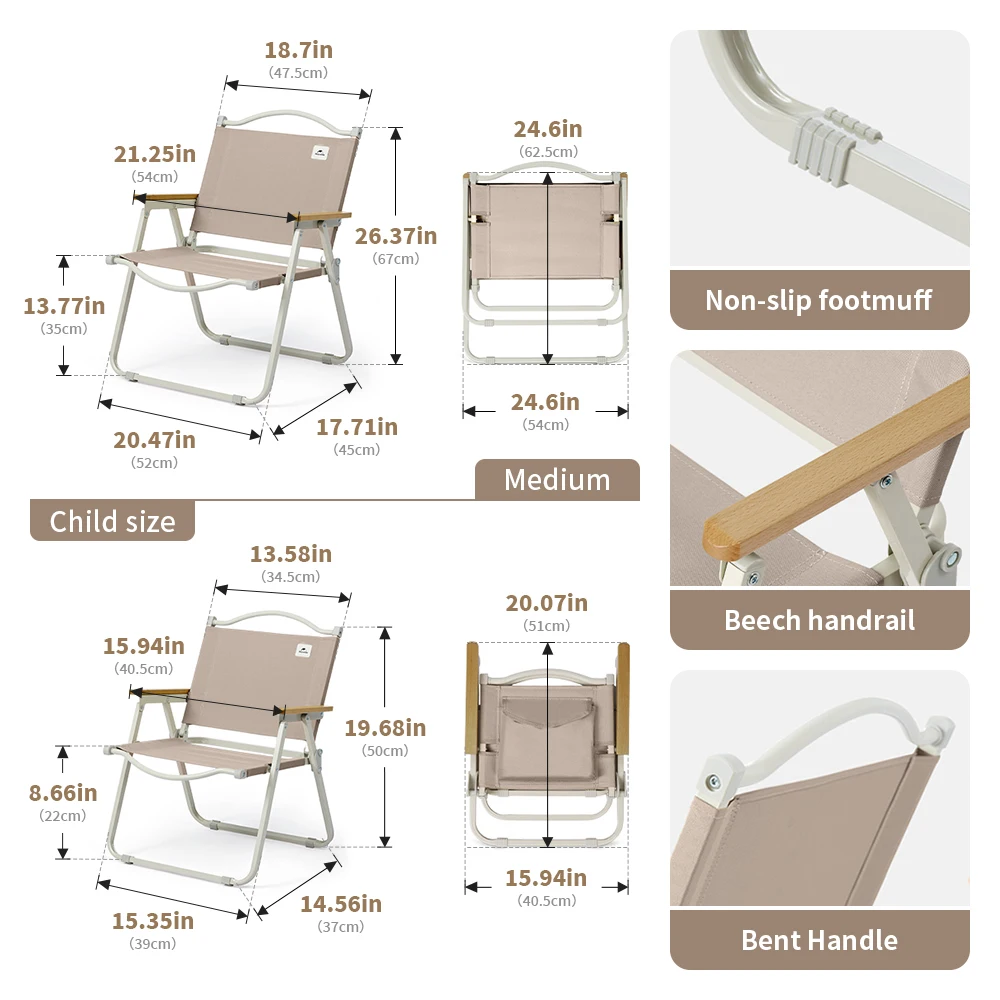 Camping Chair Portable Folding Outdoor Camp Chair Ultralight Travel Folding Chair for Hiking Fishing Chair Backrest Recliner