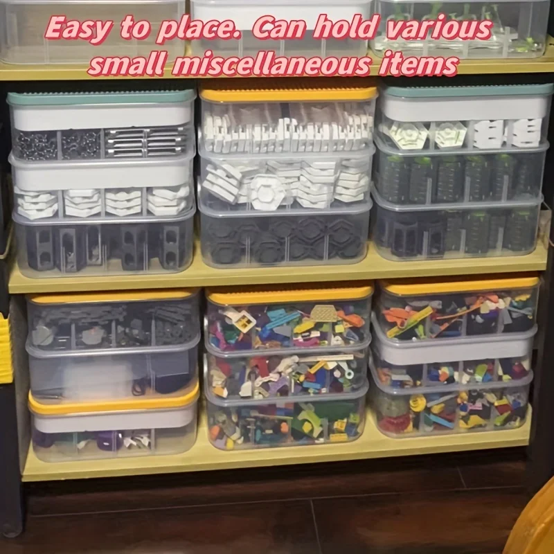 1pc Plastic Toy Storage Box - 4/5 Layer Stackable with Lid Grids for Bedroom Living Room