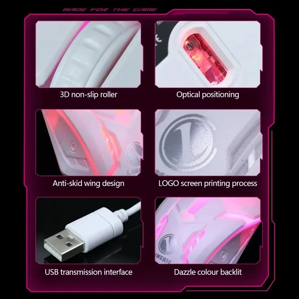 ماوس سلكي USB RGB ملون ماوس ألعاب رياضي إلكتروني ماوس سلكي مكتب ماوس الفئران للكمبيوتر المكتبي والكمبيوتر المحمول ويندوز iOS