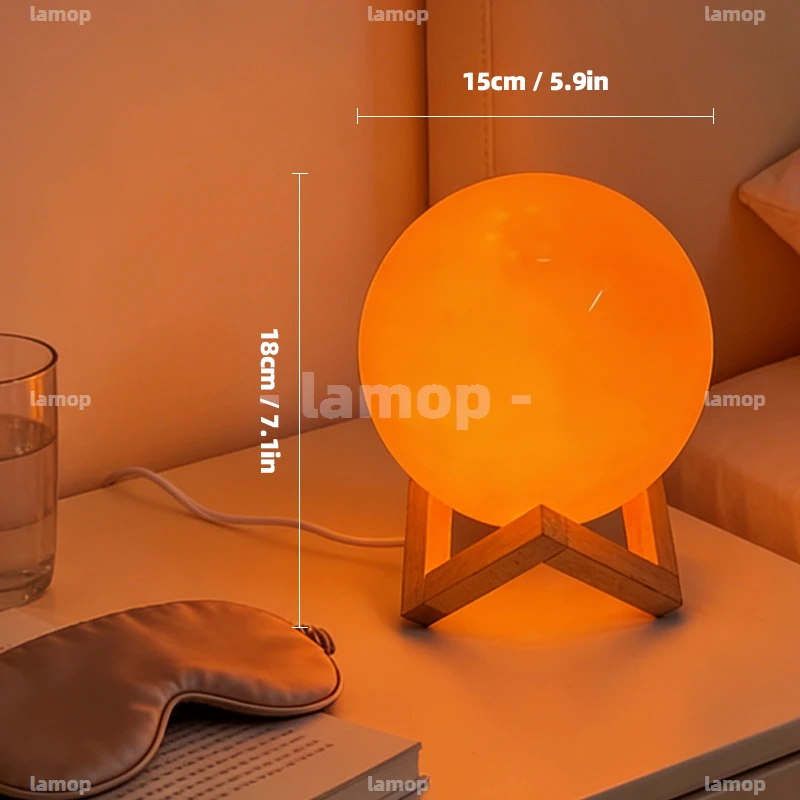 Glass Orb‑Globe Shade Table Lamp Nordic‑Whimsical 3 Tone Soft Aura Bedroom Study Vanity Shelf Decor